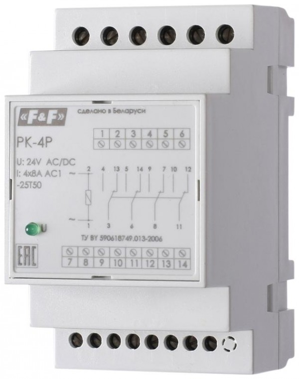  Реле электромагнитное PK-4P 12 F&F EA06.001.012 