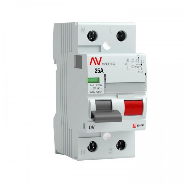  Выключатель дифференциального тока (УЗО) 2п 40А 100мА тип A DV AVERES EKF rccb-2-40-100-a-av 