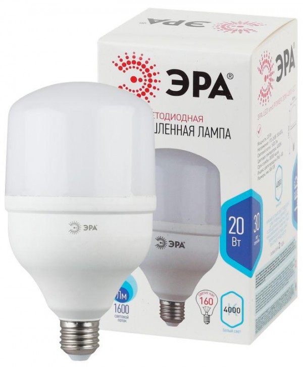  Лампа светодиодная высокомощная POWER 20W-4000-E27 1600лм ЭРА Б0027001 