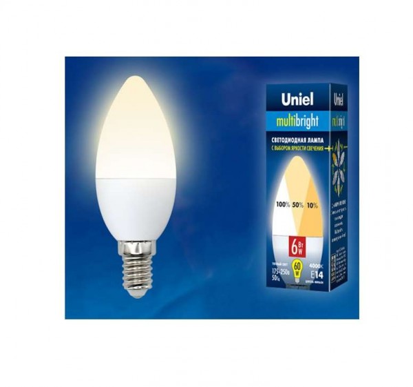  Лампа светодиодная LED-A60-10W/WW/E27/FR/MB грушевидная PLM11WH форма "А" мат. Multibright свет теплый бел. 3000К 100-50-10 упак. картон Uniel UL-00002371 