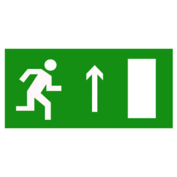  Знак безопасности BL-2010B.E11 "Направление к эвакуационному выходу прямо (прав.)" Белый свет a15035 