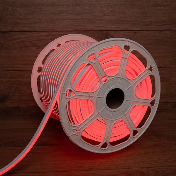  Шнур светодиодный гибкий неон LED SMD 8х16мм 120LED/м двустор. красн. (уп.100м) Neon-Night 131-092 