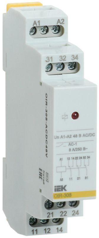  Реле промежуточное OIR 3 конт. (8А) 48В AC/DC ИЭК OIR-308-ACDC48V 