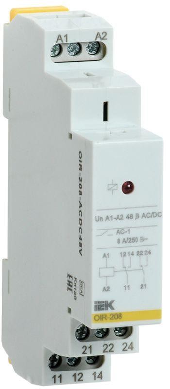  Реле промежуточное OIR 2 конт. (8А) 48В AC/DC ИЭК OIR-208-ACDC48V 