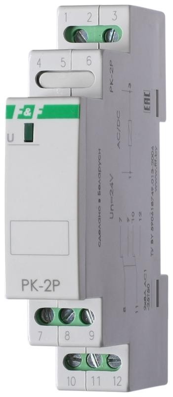  Реле промежуточное PK-2P/Un (монтаж на DIN-рейке 35мм 110В 2х8А перекл.) АС F&F EA06.001.007 