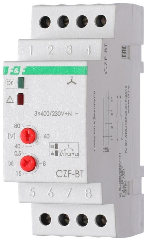  Реле контроля фаз 3-х фазное 160-260В CZF-BT F&F EA04.001.004 