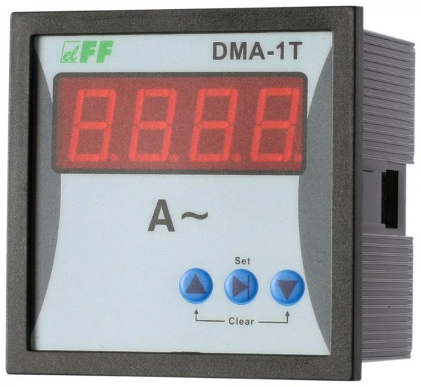  Указатель тока DMA-1T (1ф Iизм. 0.05-5; 1-9000 (с внешними ТТ) Uпит. 150-240В АС цифровая индикация монтаж на панель IP20) F&F EA04.008.011 