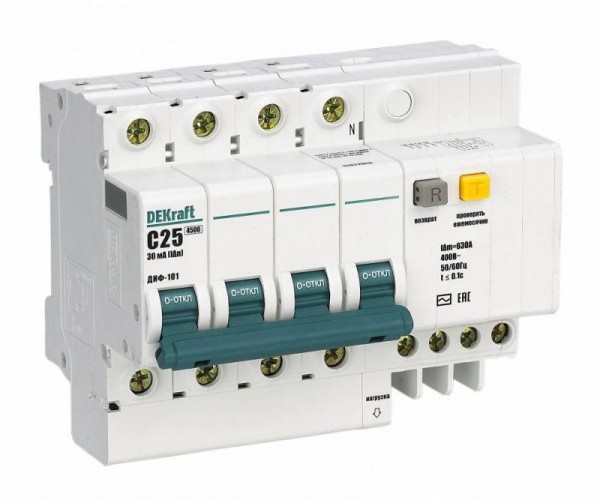  Выключатель автоматический дифференциального тока 4п C 40А 300мА тип AC 4.5кА ДИФ-101 SchE 15047DEK 