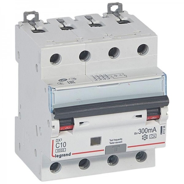  Выключатель автоматический дифференциального тока 4п C 10А 300мА тип A 6кА DX3 Leg 411238 