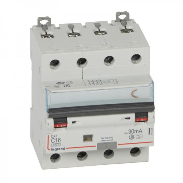  Выключатель автоматический дифференциального тока 4п C 16А 30мА тип A 6кА DX3 Leg 411234 