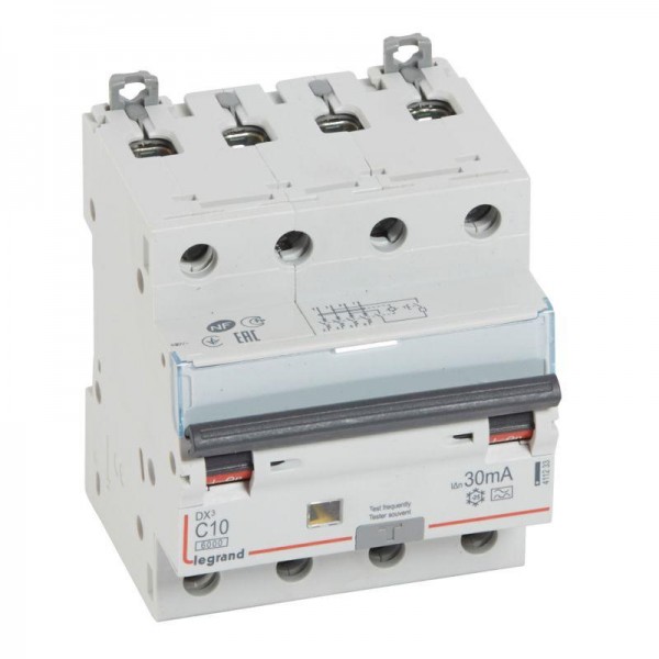  Выключатель автоматический дифференциального тока 4п C 10А 30мА тип A 6кА DX3 Leg 411233 