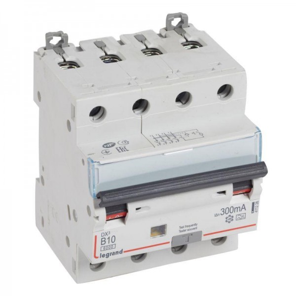  Выключатель автоматический дифференциального тока 4п B 10А 300мА тип A 6кА DX3 Leg 411228 