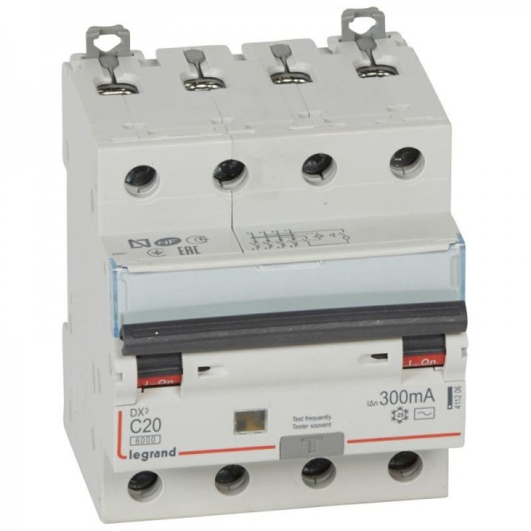  Выключатель автоматический дифференциального тока 4п C 20А 300мА тип AC 6кА DX3 Leg 411206 