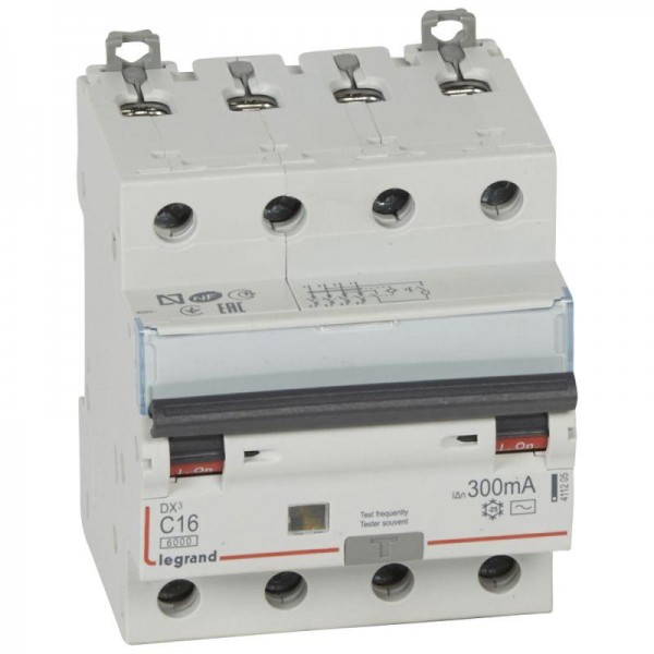  Выключатель автоматический дифференциального тока 4п C 16А 300мА тип AC 6кА DX3 Leg 411205 