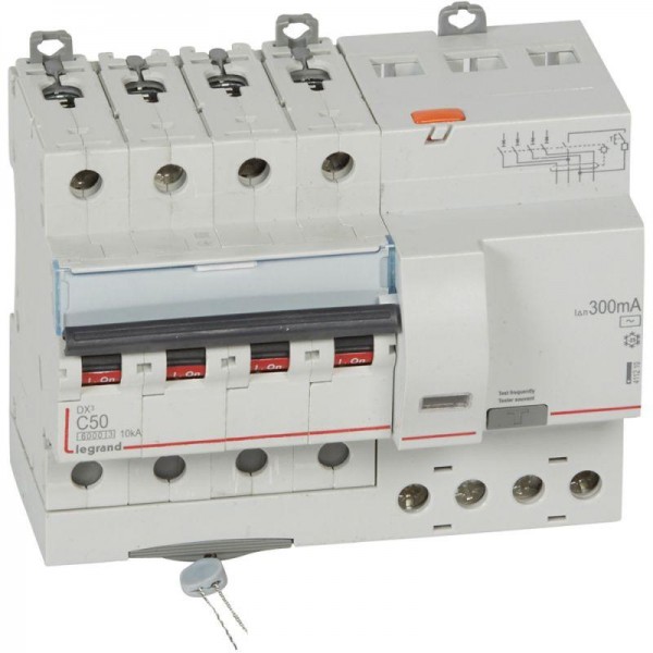  Выключатель автоматический дифференциального тока 4п C 50А 300мА тип AC 6кА DX3 7мод. Leg 411210 