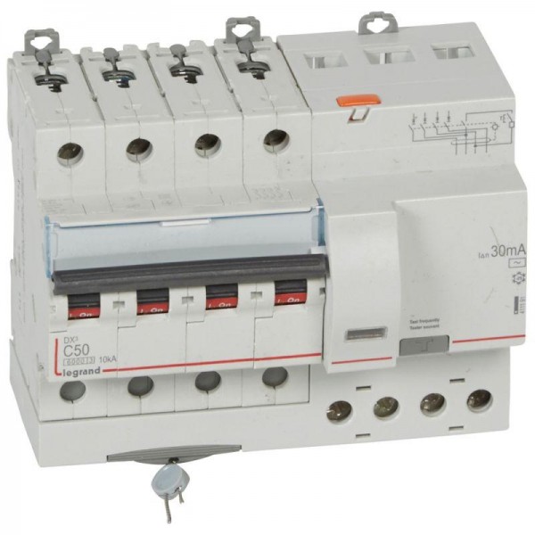  Выключатель автоматический дифференциального тока 4п C 50А 30мА тип AC 6кА DX3 7мод. Leg 411191 