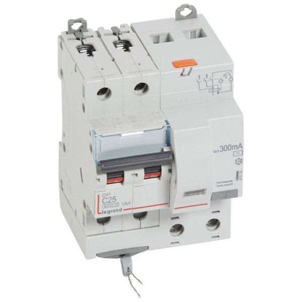  Выключатель автоматический дифференциального тока 2п C 25А 300мА тип AC 6кА DX3 4мод. Leg 411174 
