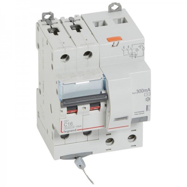  Выключатель автоматический дифференциального тока 2п C 16А 300мА тип AC 6кА DX3 4мод. Leg 411172 