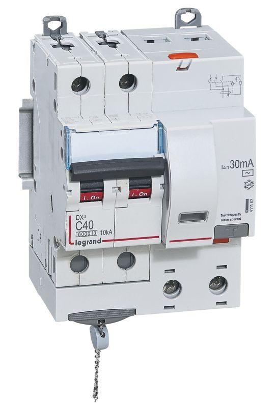  Выключатель автоматический дифференциального тока 2п C 40А 30мА тип AC 6кА DX3 4мод. Leg 411162 