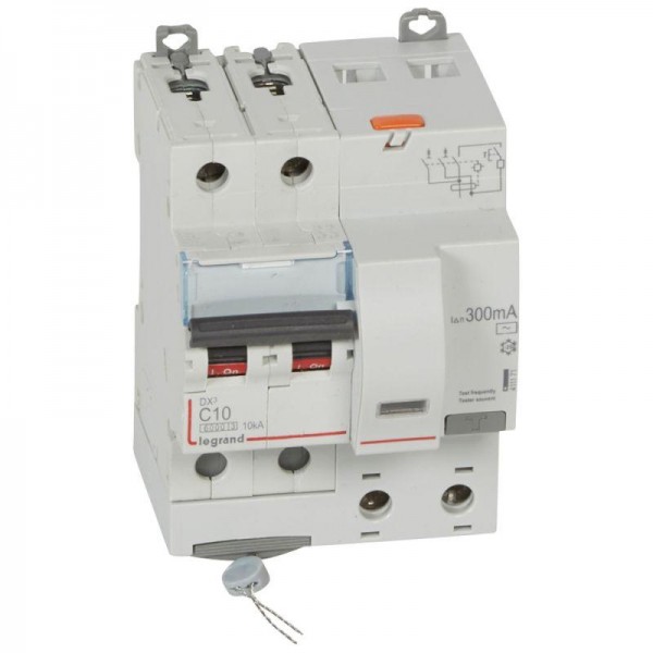  Выключатель автоматический дифференциального тока 2п C 10А 300мА тип AC 6кА DX3 4мод. Leg 411171 