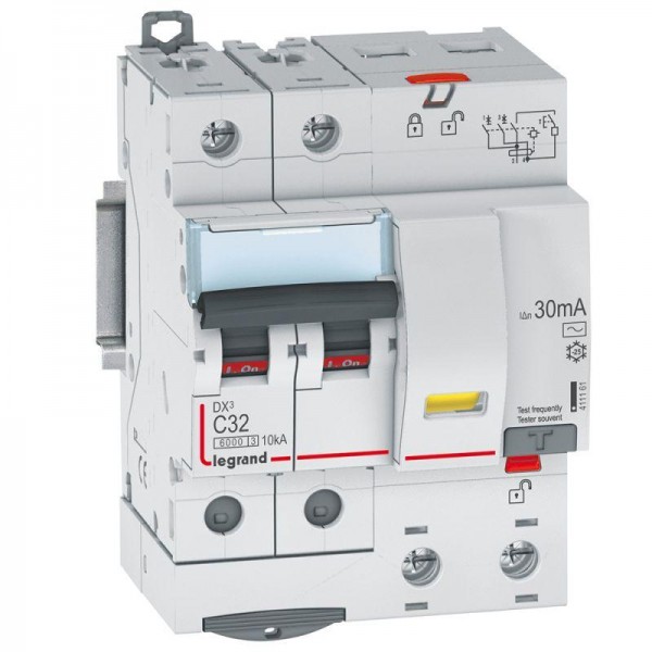  Выключатель автоматический дифференциального тока 2п C 32А 30мА тип AC 6кА DX3 4мод. Leg 411161 