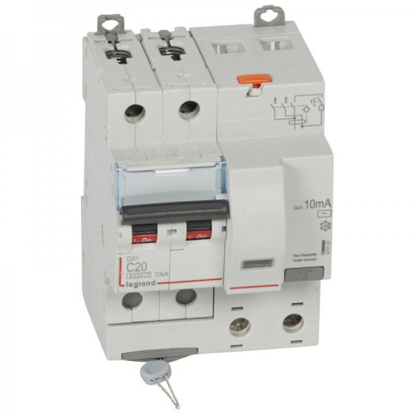 Выключатель автоматический дифференциального тока 2п C 20А 10мА тип AC 6кА DX3 4мод. Leg 411151 