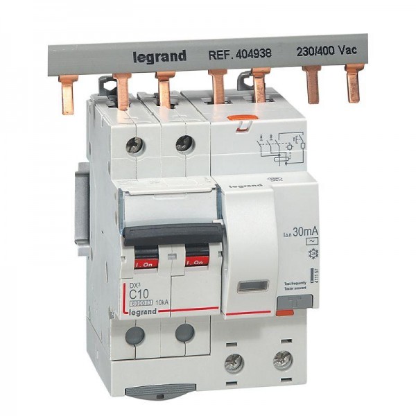  Выключатель автоматический дифференциального тока 2п C 10А 30мА тип AC 6кА DX3 4мод. Leg 411157 