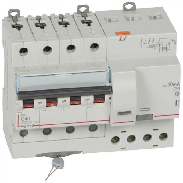  Выключатель автоматический дифференциального тока 4п C 40А 30мА тип AC 6кА DX3 7мод. Leg 411190 