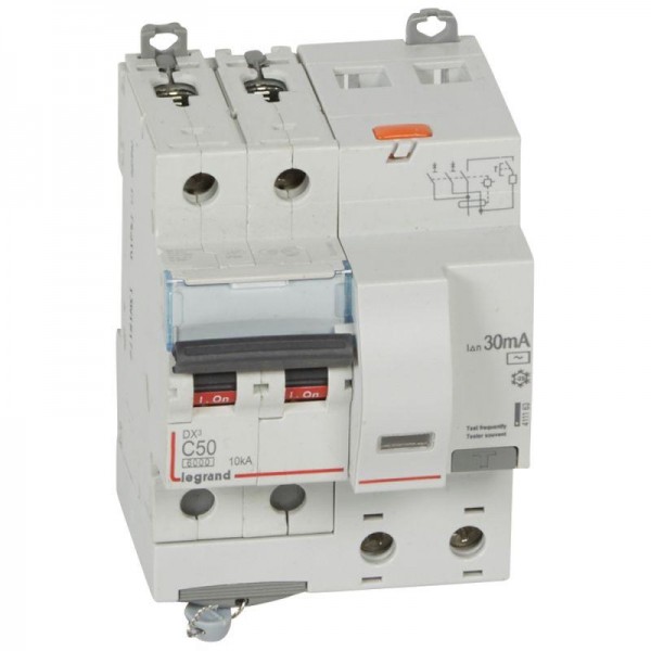  Выключатель автоматический дифференциального тока 2п C 50А 30мА тип AC 6кА DX3 4мод. Leg 411163 