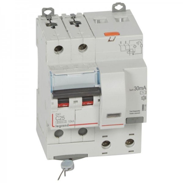  Выключатель автоматический дифференциального тока 2п C 25А 30мА тип AC 6кА DX3 4мод. Leg 411160 