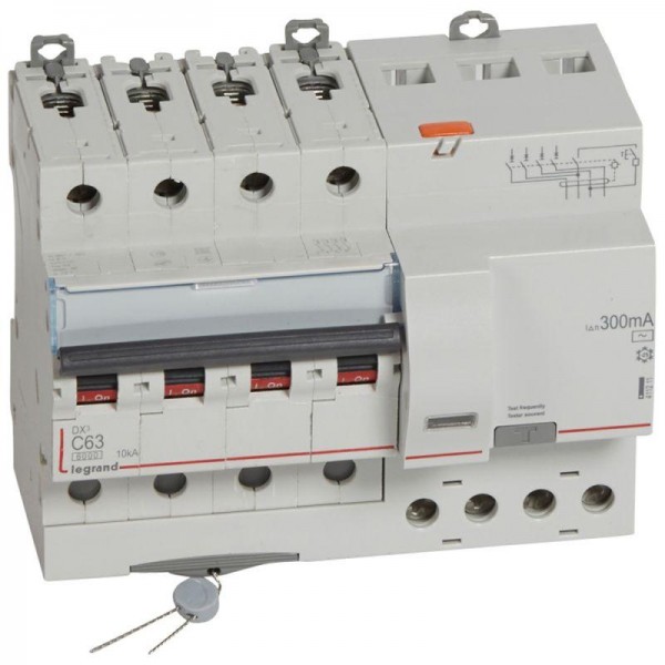  Выключатель автоматический дифференциального тока 4п C 63А 300мА тип AC 6кА DX3 7мод. Leg 411211 