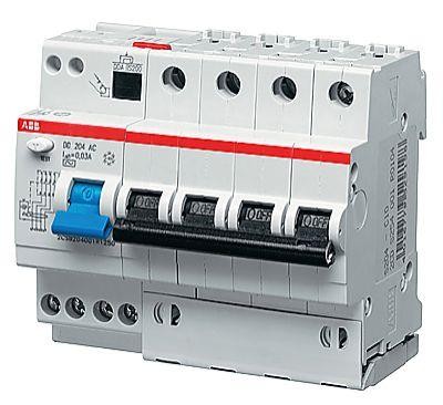  Выключатель автоматический дифференциального тока 4п C 6А 30мА тип AC 6кА DS204 6мод. ABB 2CSR254001R1064 
