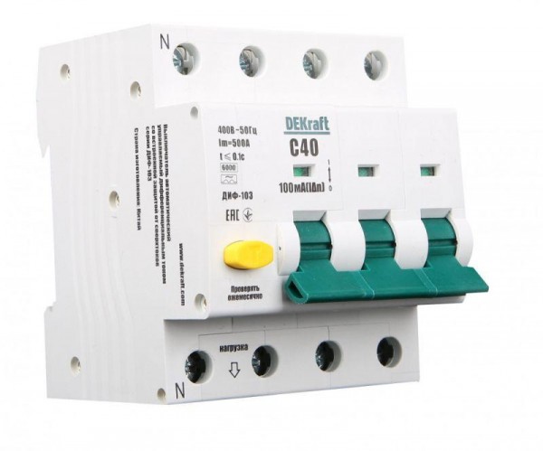  Выключатель автоматический дифференциального тока АВДТ 3Р+N 40А 300мА тип AC С ДИФ-103 6кА SchE 16224DEK 
