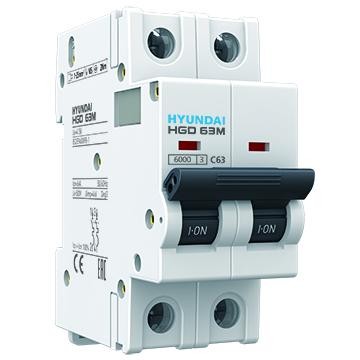 Выключатель автоматический HGD63-M 2PMCS0000C 00010 2п 10А ток к.з. 6кА хар-ка C HYUNDAI 13.04.000871 