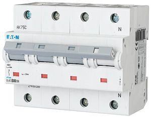  Выключатель автоматический модульный 4п (3P+N) C 80А 20кА PLHT-C80/3N EATON 248065 