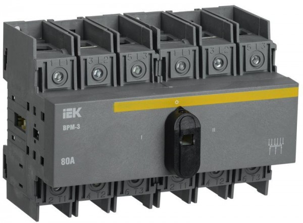  Выключатель-разъединитель модульный 3п 80А ВРМ-3 ИЭК MVR30-3-080 