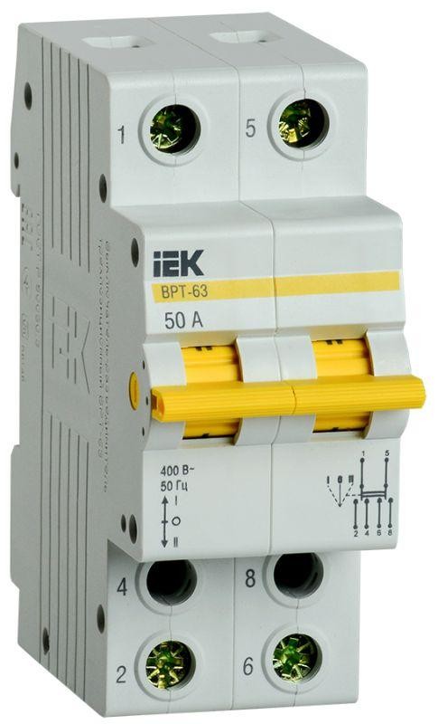  Выключатель-разъединитель трехпозиционный 2п ВРТ-63 50А ИЭК MPR10-2-050 