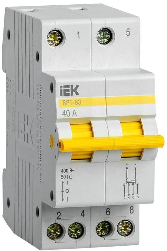  Выключатель-разъединитель трехпозиционный 2п ВРТ-63 40А ИЭК MPR10-2-040 