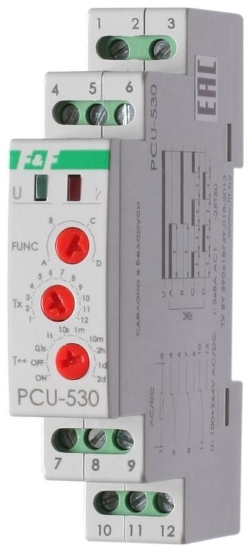  Реле многофункциональное PCU-530 (1 модуль; монтаж на DIN-рейке 100-264В AC/DC 3х8А 3NO/NC IP20) F&F EA02.001.025 