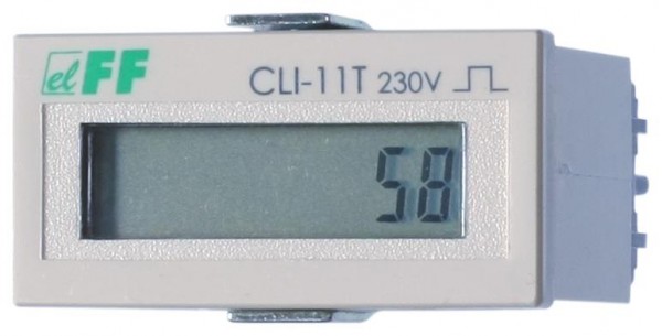  Счетчик импульсов CLI-11T-230 (вход сброса прямой счет импульсов (0-999 999) монтаж на щит 110-240В AC/DC IP20) F&F EA16.001.003 
