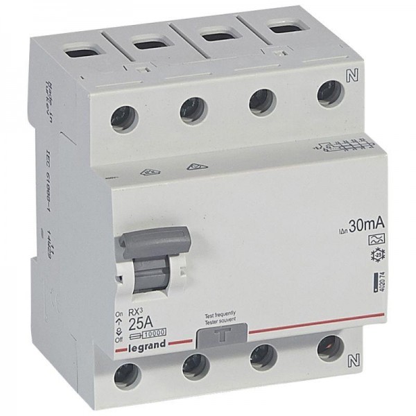  Выключатель дифференциального тока (УЗО) 4п 25А 30мА тип A RX3 Leg 402074 