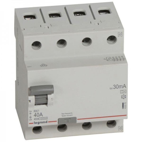 Выключатель дифференциального тока (УЗО) 4п 40А 30мА тип A RX3 Leg 402075 