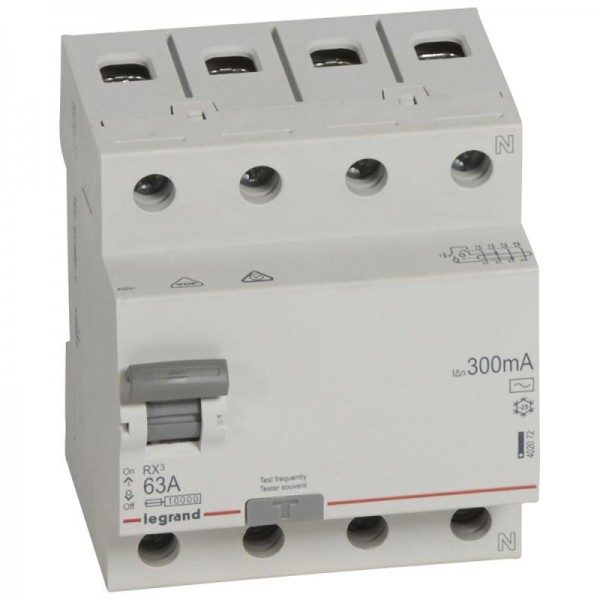  Выключатель дифференциального тока (УЗО) 4п 63А 300мА тип AC RX3 Leg 402072 
