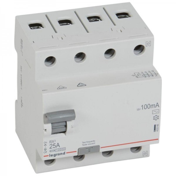  Выключатель дифференциального тока (УЗО) 4п 25А 100мА тип AC RX3 Leg 402066 
