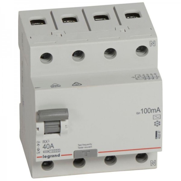  Выключатель дифференциального тока (УЗО) 4п 40А 100мА тип AC RX3 Leg 402067 