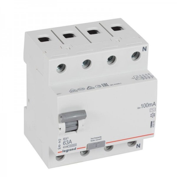  Выключатель дифференциального тока (УЗО) 4п 63А 100мА тип AC RX3 Leg 402068 