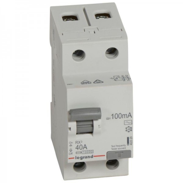  Выключатель дифференциального тока (УЗО) 2п 40А 100мА тип AC RX3 Leg 402029 