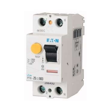  Выключатель дифференциального тока (УЗО) 2п 63А 30мА тип AC 6кА PF6-63/2/003 EATON 286500 