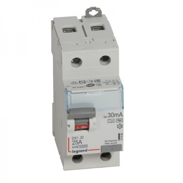  Выключатель дифференциального тока (УЗО) 2п 25А 30мА тип A DX3 Hpi Leg 411590 