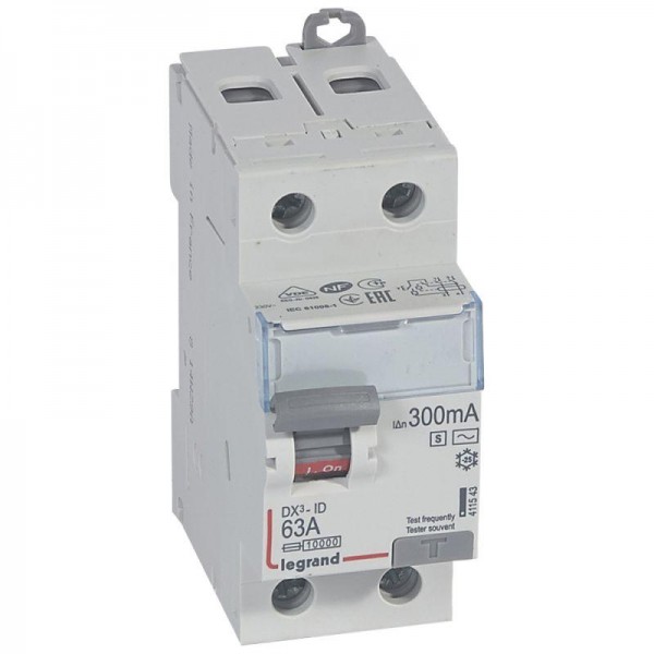  Выключатель дифференциального тока (УЗО) 2п 63А 300мА тип ACS DX3 Leg 411543 